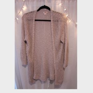 Gray loose knit cardigan